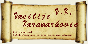 Vasilije Karamarković vizit kartica